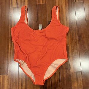 New NWT J.Crew Rust‎ Orange Textured One Piece Swimsuit Swim Plus Size 22